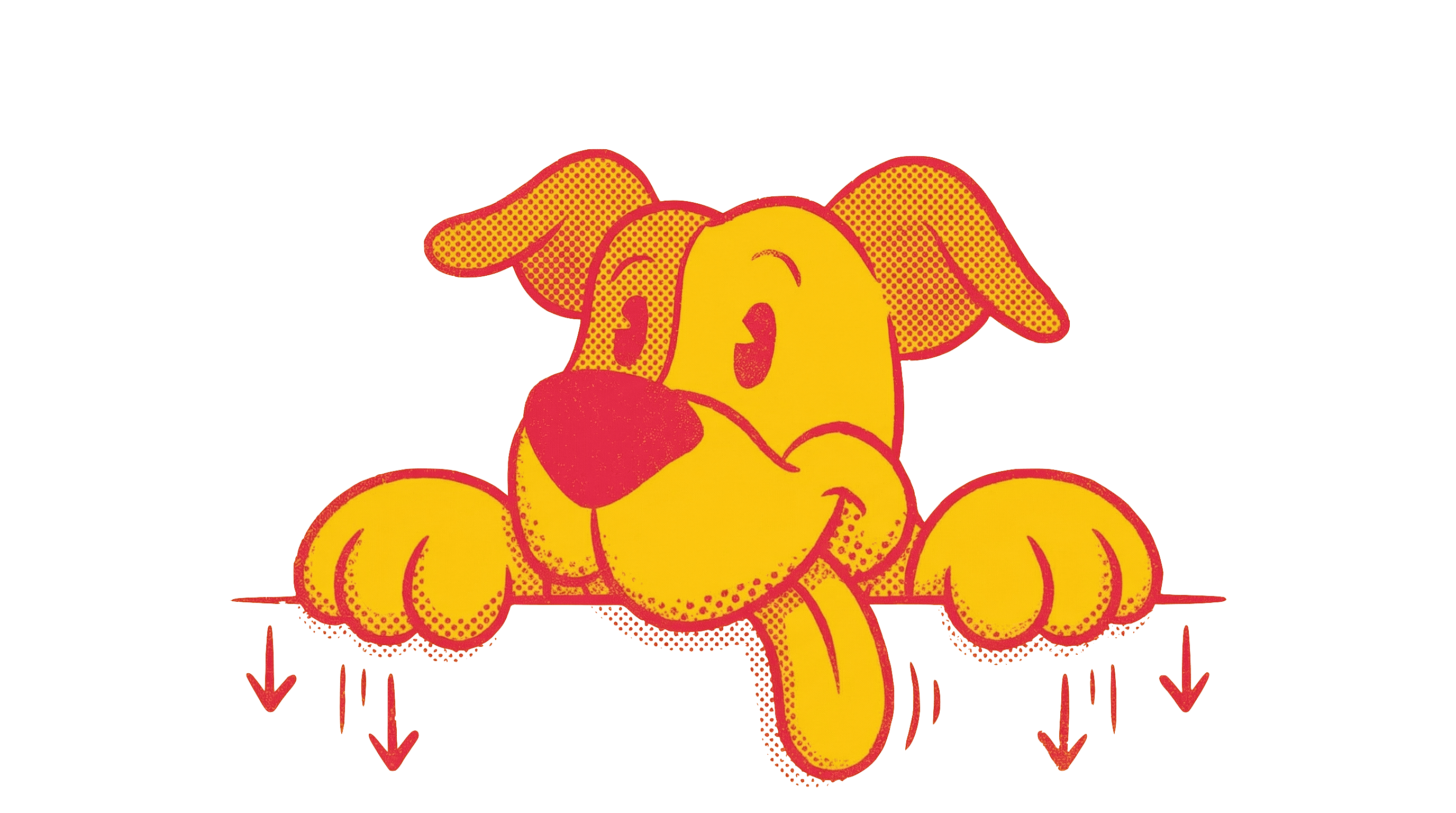 Curious dog illustration